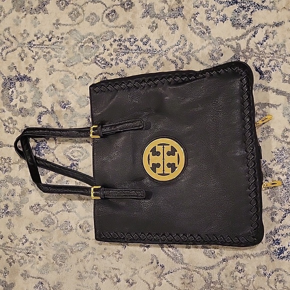 Black Leather extendable shoulder bag - Picture 1 of 6